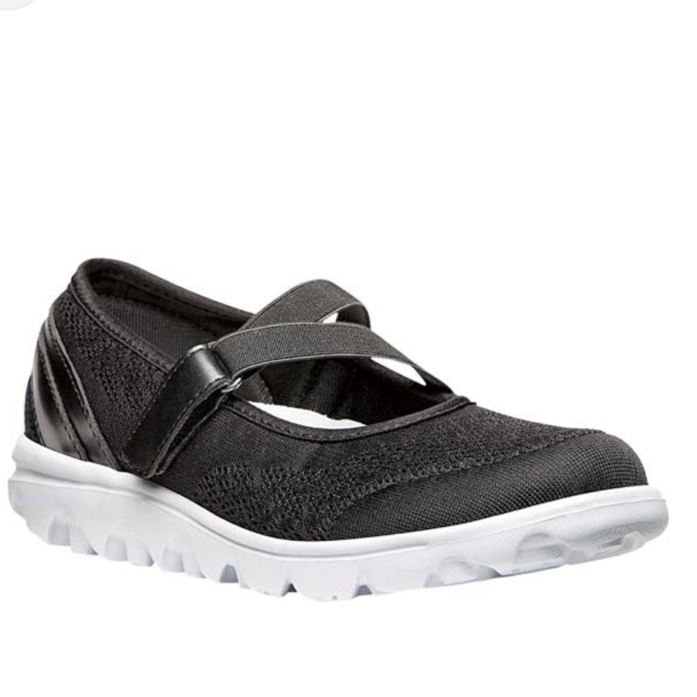 Hunter Propet Flat fabric shoes side closure Grey Black 7.5 US